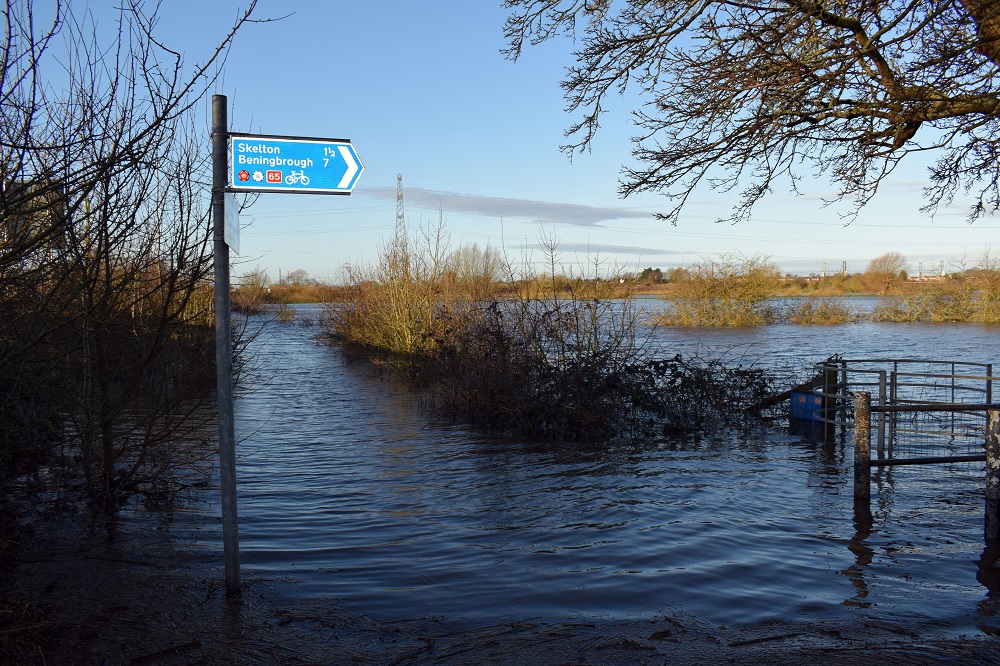 Flooded footpath